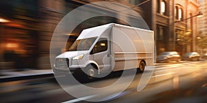 A Delivery Van Speeds Along Its Route, Ensuring Prompt Deliveries