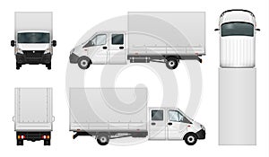 Delivery van vector template on white
