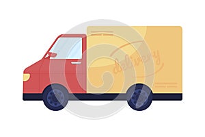 Delivery vehicle semi flat color vector object