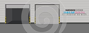 Delivery Warehouse or storage building exterior. High detailed vector illustration. photo