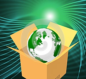 Delivery World Indicates Sending Global And Post