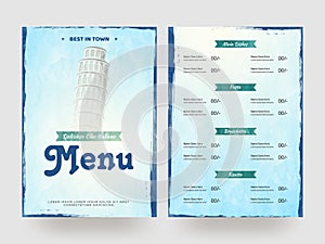 Delizioso Cibo Italiano menu flyer template or template design. photo