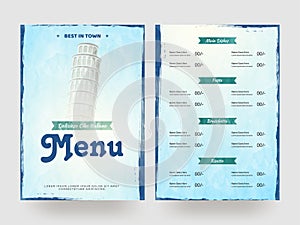 Delizioso Cibo Italiano menu flyer template or template design.
