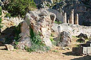 Delphi, Greece: Rock of the Sibyl near the Temple of Apollo, Center of ancient Greek Culture