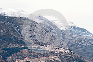 Delphi and Mount Parnassos at Winter