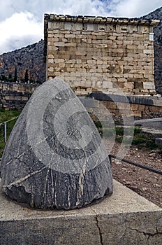 Delphi, Phocis / Greece. The Navel of the World - The Sacred Omphalos Stone