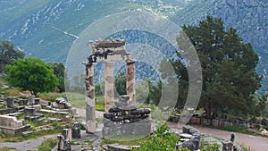 Delphi Tholos of Athena Pronaia Sanctuary in Greece - UNESCO World Heritage - zoom out
