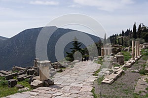 Delphi and the Treasury of Athens, Greece