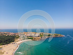 Delphin beach Bulgaria aerial view panorama.