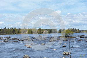 Delta of Dalalven river in southern norrland. Spring in Sweden. Scandinavia