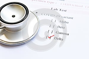 Delta variant COVID-19 positive result