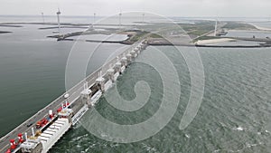 Delta works in The Netherlands, Neeltje Jans Oosterscheldekering in Zeeland, Walcheren.