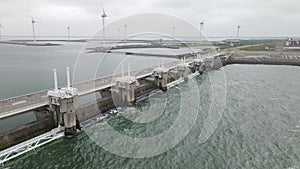 Delta works in The Netherlands, Neeltje Jans Oosterscheldekering in Zeeland, Walcheren.