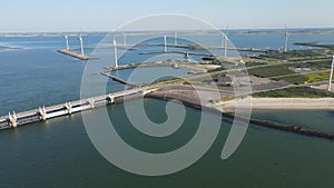 Delta works in The Netherlands, Neeltje Jans Oosterscheldekering in Zeeland, Walcheren.