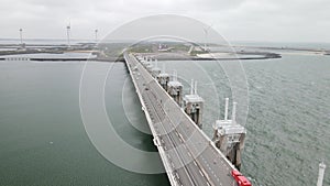 Delta works in The Netherlands, Neeltje Jans Oosterscheldekering in Zeeland, Walcheren.