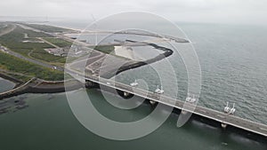 Delta works in The Netherlands, Neeltje Jans Oosterscheldekering in Zeeland, Walcheren.