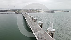 Delta works in The Netherlands, Neeltje Jans Oosterscheldekering in Zeeland, Walcheren.