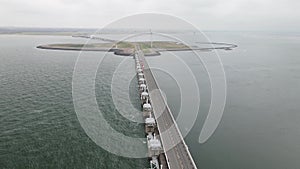 Delta works in The Netherlands, Neeltje Jans Oosterscheldekering in Zeeland, Walcheren.