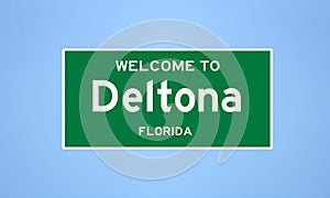 Deltona, Florida city limit sign. Town sign from the USA. photo