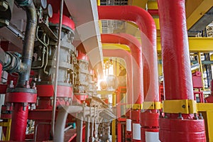 Deluge system of firefighting system for emergency of fire case in offshore oil and gas platform