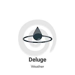 Deluge vector icon on white background. Flat vector deluge icon symbol sign from modern weather collection for mobile concept and