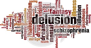 Delusion word cloud photo