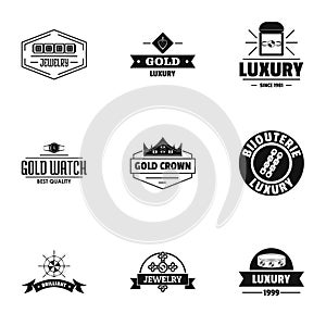 Deluxe logo set, simple style