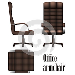 Deluxe office armchair on white background