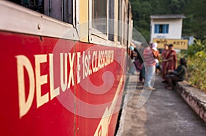 Deluxe 1st class train from Kalka to Shimla, India photo