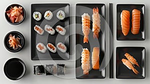 Deluxe sushi platter presentation for advertisement concept