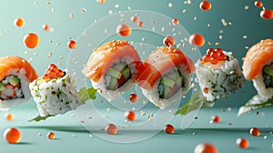 Deluxe sushi platter presentation for advertisement concept