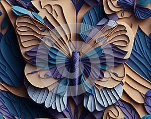 Delve into the Intricate Details of Butterfly Quilled Paper Illustration.
