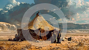 Nomadic Splendor: 16th Century Touareg Tent Painting photo