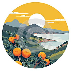 Sicilian Essence: Etna, Citrus & Seaside in Abstract Hues