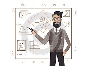 Illustration of a Dedicated Math Teacher photo