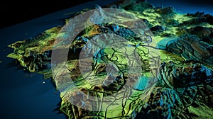 DEM digital elevation model. GIS lidar product made after proccesing aerial pictures taken from a drone by mapping photo