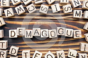 demagogue wooden cubes with letters