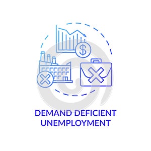 Demand efficient unemployment blue gradient concept icon