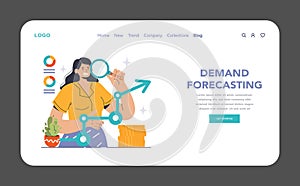 Demand Forecasting concept. Flat vector photo