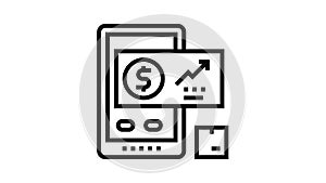 demand forecasting and sales planning line icon animation