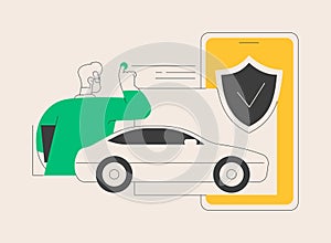 On-demand insurance abstract concept vector illustration.