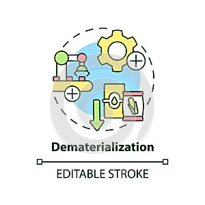 Dematerialization concept icon photo