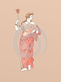 Demeter with Scepter based on ancient greek ceramics