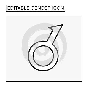 Demiboy symbol line icon