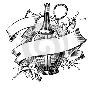 Demijohn I Antique Food Illustrations