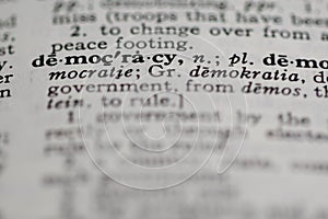 Democracy dictionary definition with limited focus