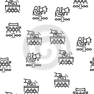 Democracy Government Politic Vector Seamless Pattern