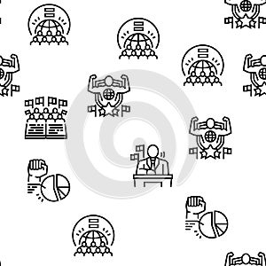 Democracy Government Politic Vector Seamless Pattern