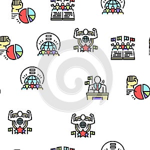 Democracy Government Politic Vector Seamless Pattern