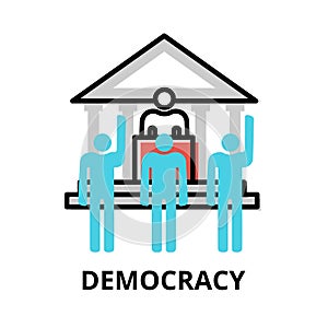 Democracy icon concept, politics collection